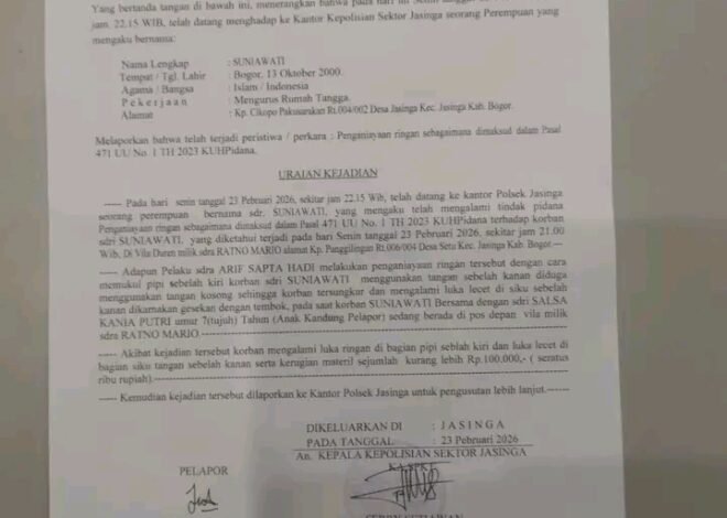 Polisi Terima Laporan Dugaan Penganiayaan terhadap Staf Redaksi Media Online di Jasinga