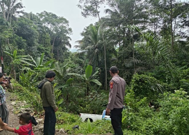 Sigap Tangani Laka Tunggal di Bungbulang, Polsek Evakuasi Mobil Terperosok ke Jurang