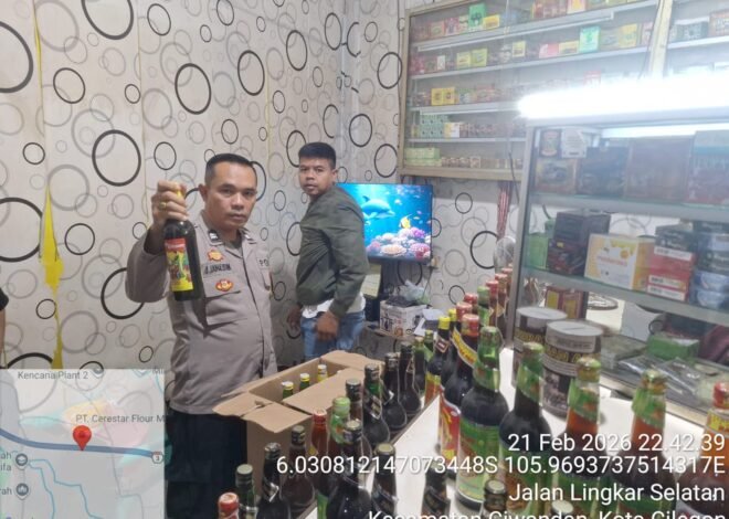 Ratusan Botol Miras Diamankan dalam Operasi Pekat Maung 2026 di Cilegon