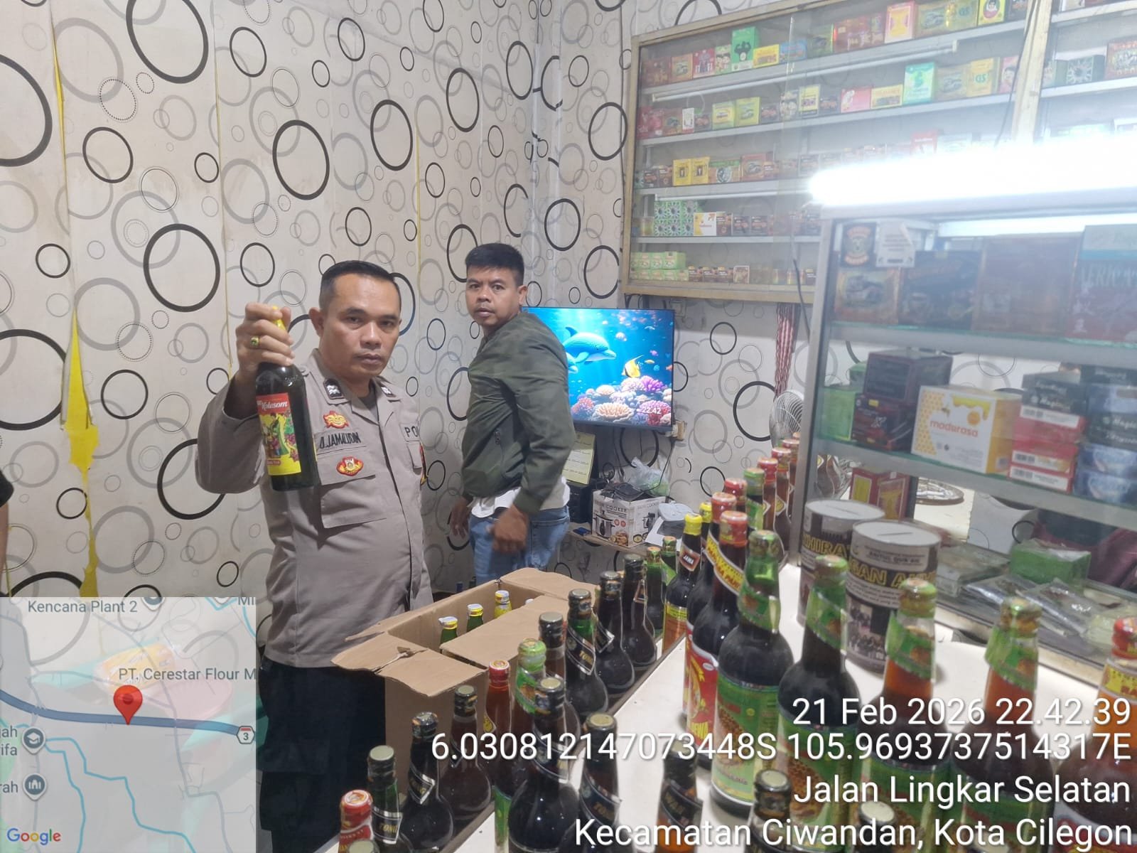 Ratusan Botol Miras Diamankan dalam Operasi Pekat Maung 2026 di Cilegon