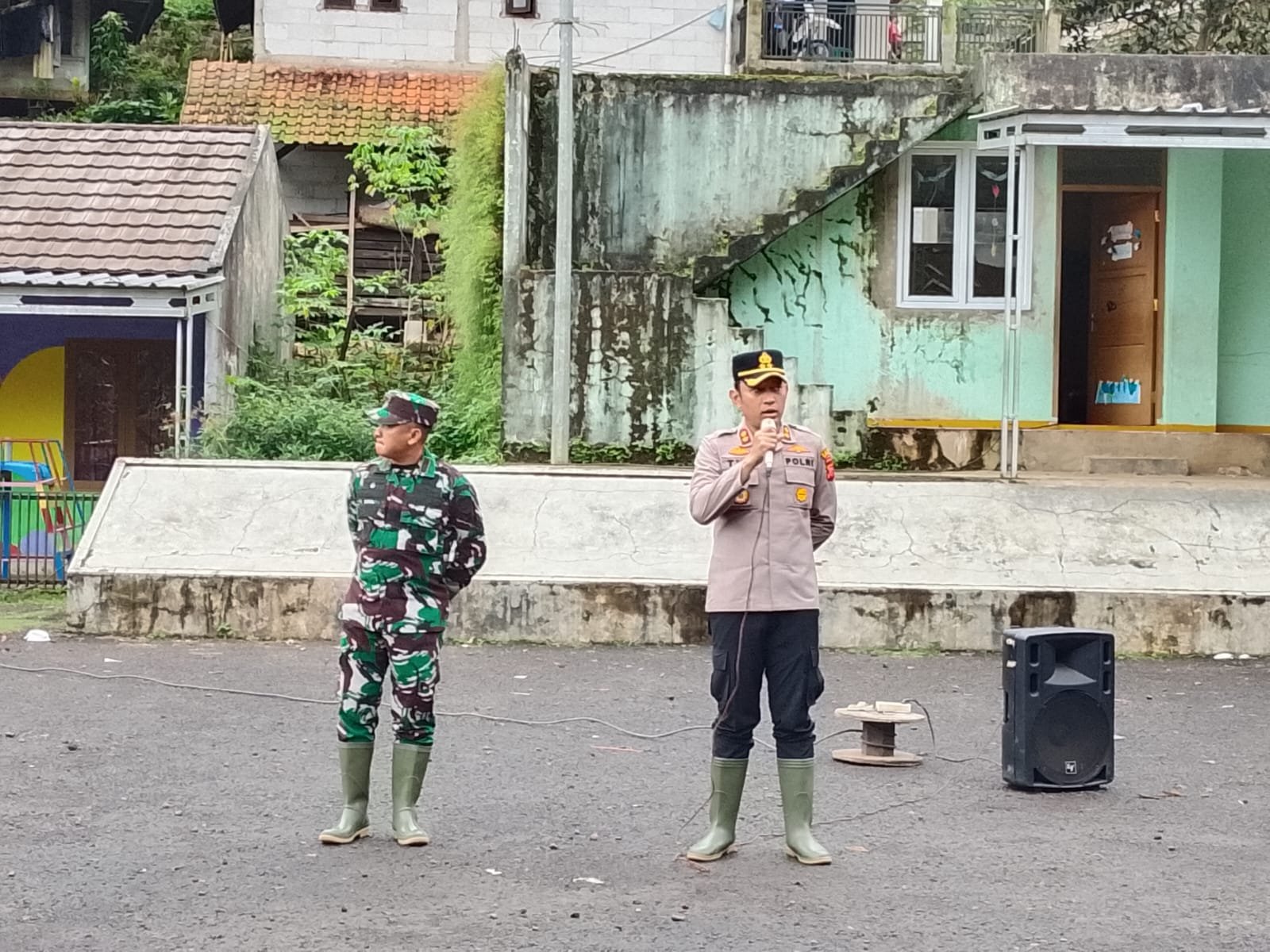 Polres Sumedang Gelar Apel Penanganan Bencana Di Desa Citengah