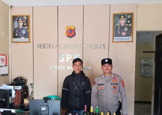 Polsek Wanaraja Gencar Razia Miras, Sejumlah Botol Minuman Keras Diamankan