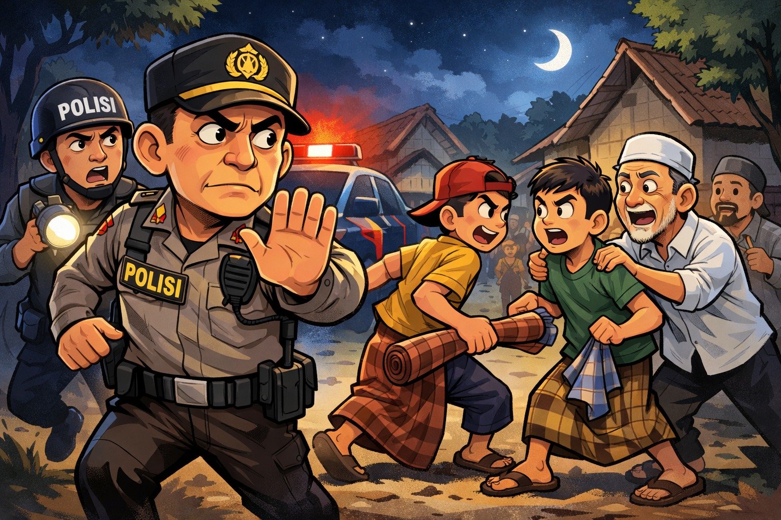 Respon Cepat 110, Polsek Cibatu Cegah Perang Sarung di Kersamanah