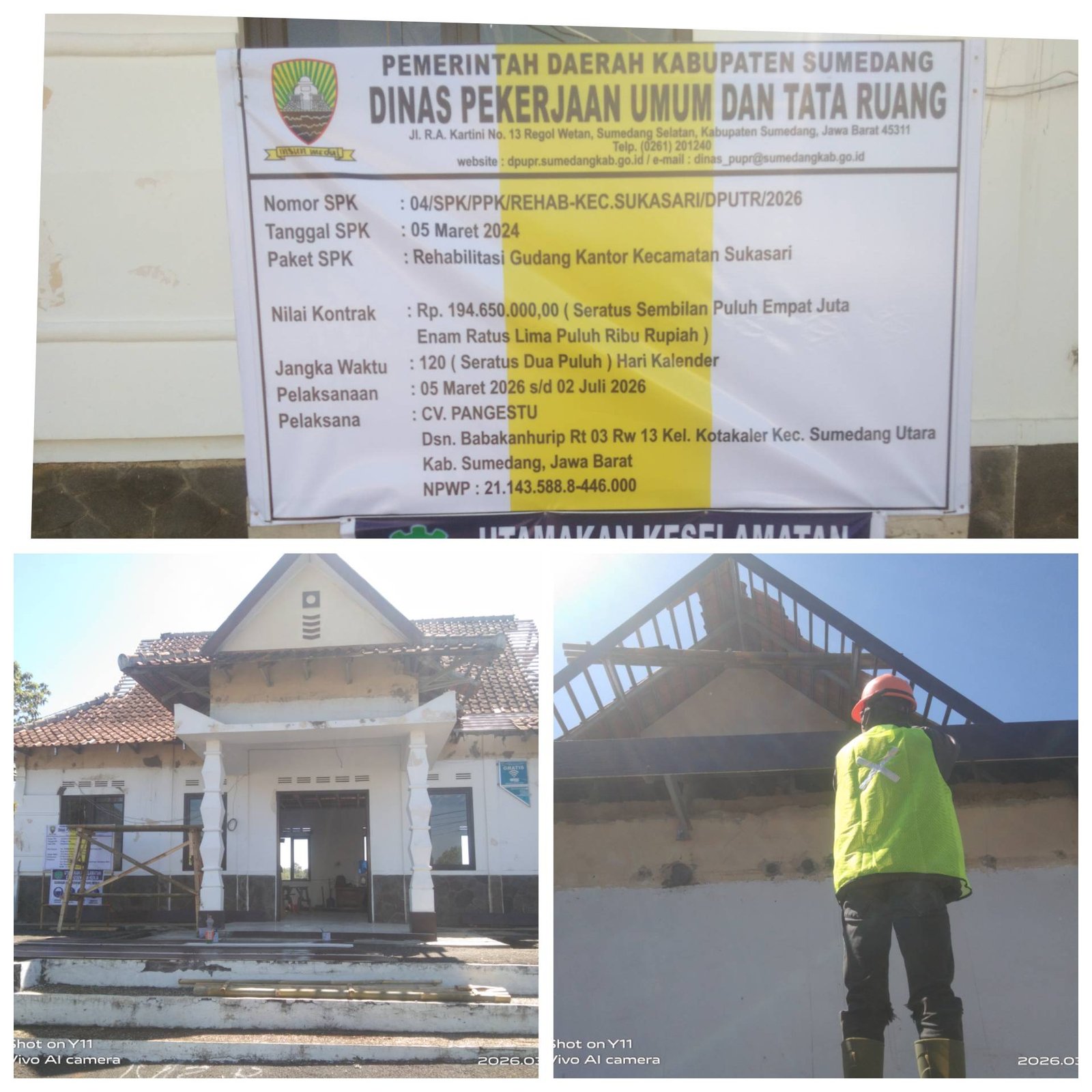 Rehabilitasi Aula Kecamatan Sukasari Dimulai, Diharapkan Tingkatkan Pelayanan dan Kegiatan Masyarakat