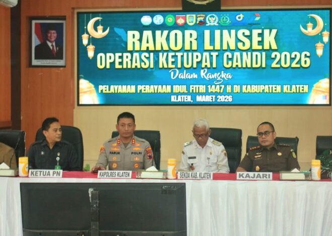 Rakor Linsek Operasi Ketupat 2026 di Klaten, TNI-Polri Siap Amankan Idul Fitri 1447 H