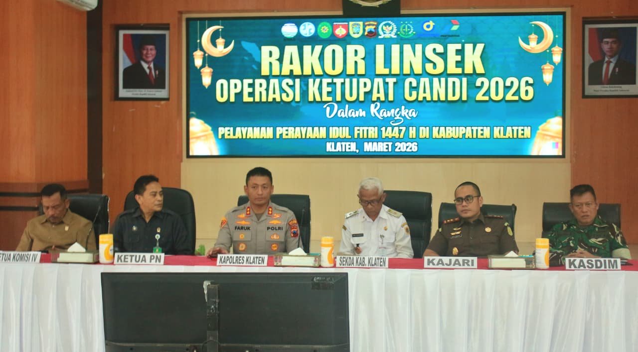 Rakor Linsek Operasi Ketupat 2026 di Klaten, TNI-Polri Siap Amankan Idul Fitri 1447 H