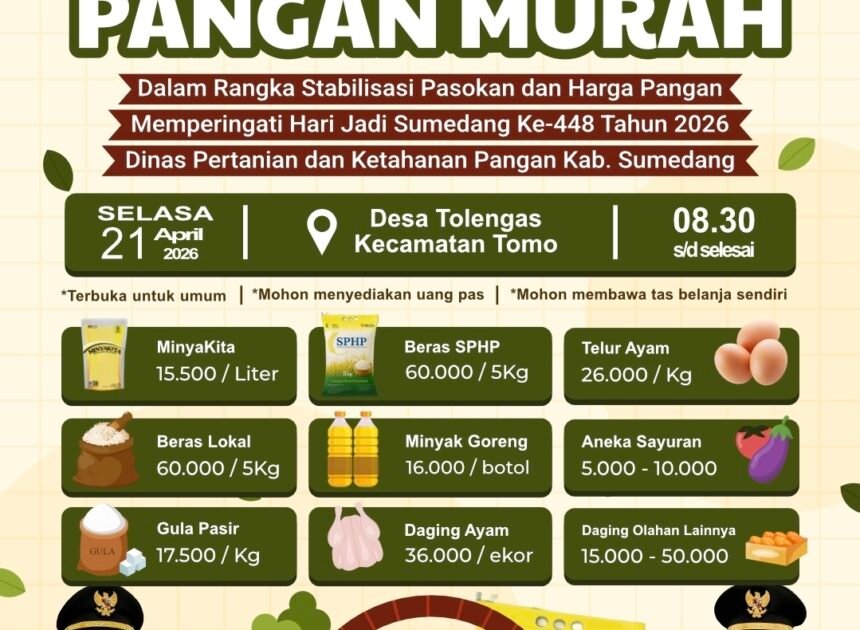 Jelang HJS ke-448, Pemkab Sumedang Hadirkan Pangan Murah di Tolengas