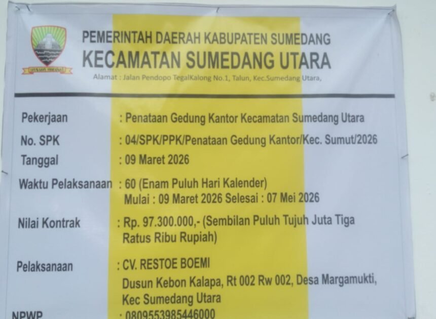 Penataan Gedung Kantor Kecamatan Sumedang Utara Dimulai, Ketua Pelaksana Andri Pastikan Pekerjaan Tepat Waktu