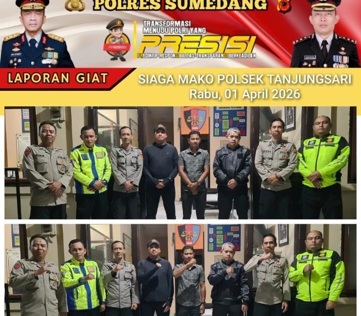SIAGA MALAM POLSEK TANJUNGSARI! Personel Polres Sumedang Tunjukkan Komitmen Jaga Keamanan Masyarakat