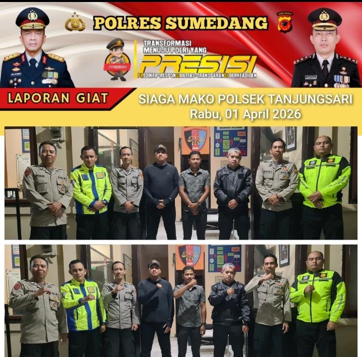 SIAGA MALAM POLSEK TANJUNGSARI! Personel Polres Sumedang Tunjukkan Komitmen Jaga Keamanan Masyarakat