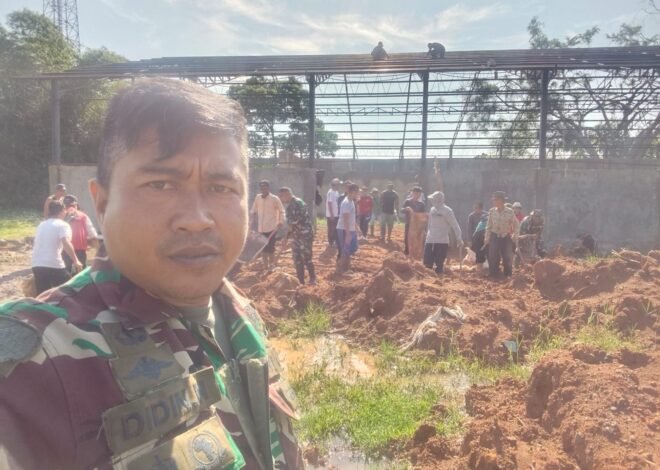 Gotong Royong Menggema di Desa Cijeruk! Ratusan Warga Bersama Babinsa Kebut Pembangunan Koperasi Merah Putih