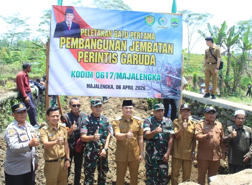 Sinergi TNI dan Pemda, Jembatan Garuda TNI Dibangun untuk Warga Lemahsugih.