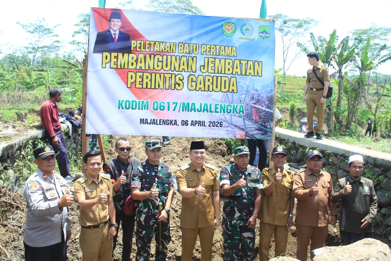 Sinergi TNI dan Pemda, Jembatan Garuda TNI Dibangun untuk Warga Lemahsugih.