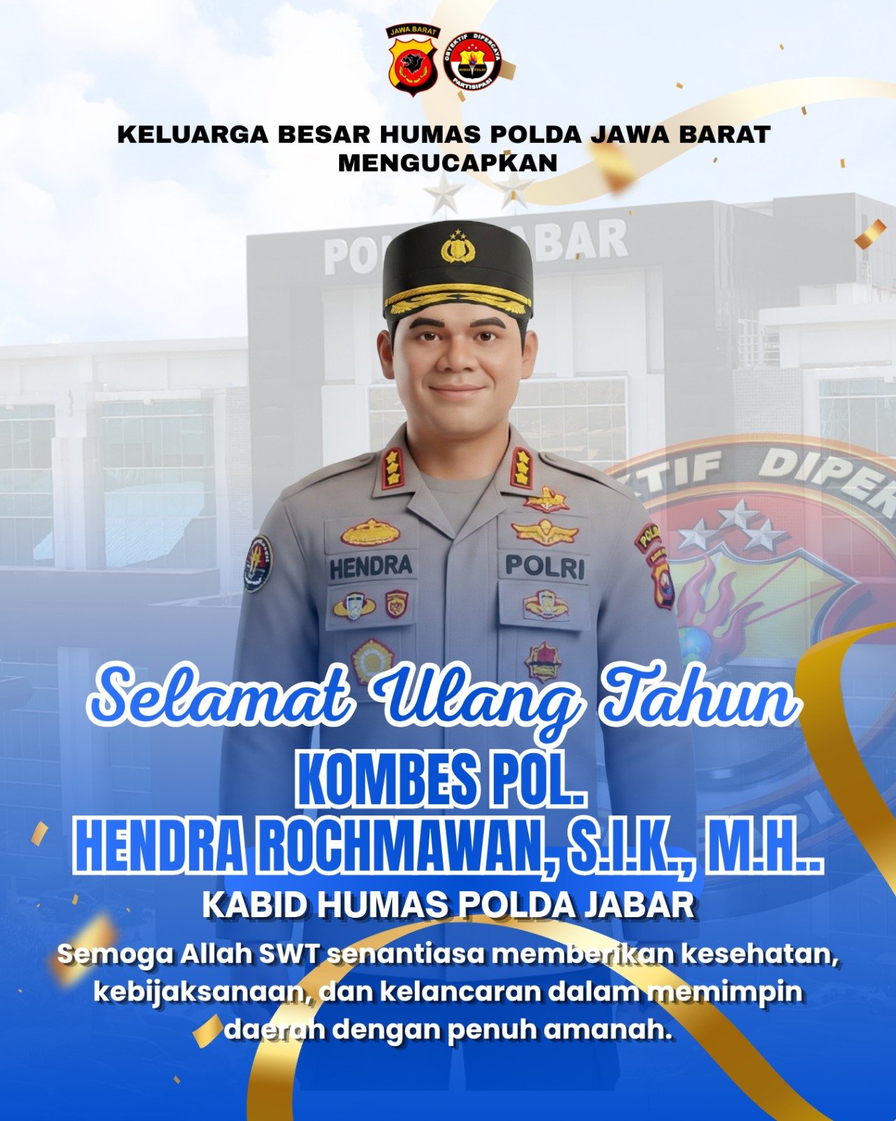 Keluarga Besar Polres Sumedang Sampaikan Ucapan Selamat Ulang Tahun kepada Kabid Humas Polda Jabar
