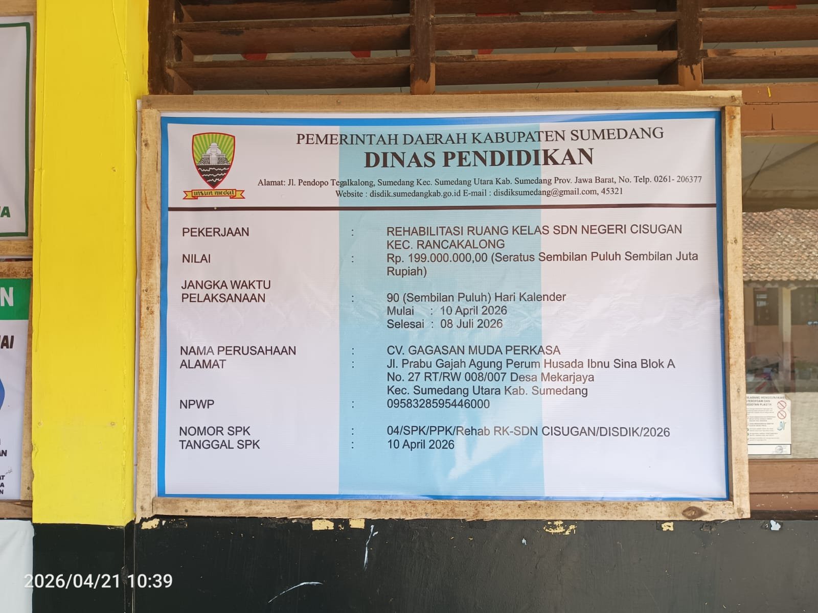 Rehabilitasi Ruang Kelas SDN Cisugan Resmi Dimulai, Kepsek: 4 Ruangan Diperbaiki, Fokus Atap dan Pengecatan