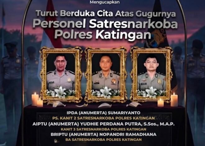 Tiga Personel Polri Gugur Saat Bertugas Ungkap Kasus Narkoba di Katingan, Dianugerahi Kenaikan Pangkat Luar Biasa Anumerta