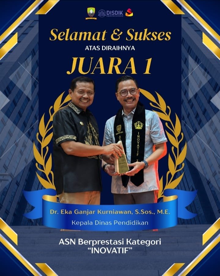 Kadisdik Sumedang Raih Juara 1 ASN Berprestasi Kategori Inovatif, Program Zero Waste School dan Toilet Sehat Jadi Inspirasi Pendidikan Berkarakter