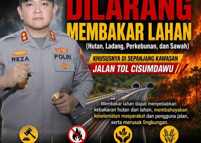 Polres Sumedang Tegaskan Larangan Membakar Lahan di Kawasan Tol Cisumdawu, Masyarakat Diminta Aktif Cegah Karhutla